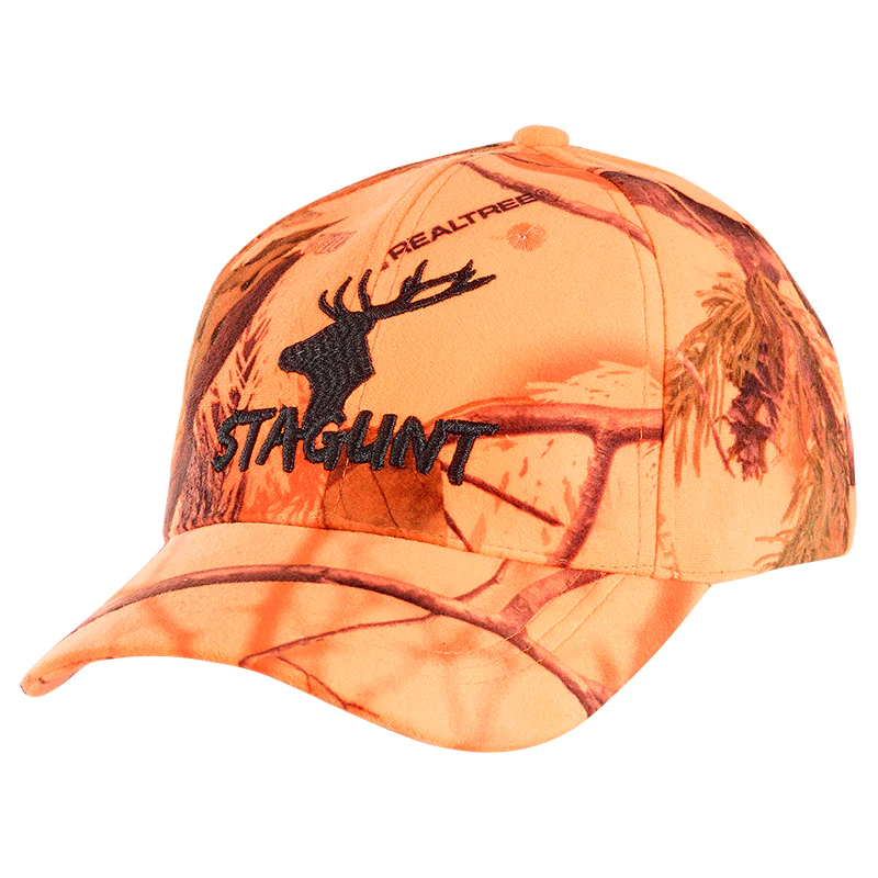 Stagunt Blaze Camo - Czapka z daszkiem, pomarańczowy kamuflaż z czarnym logo