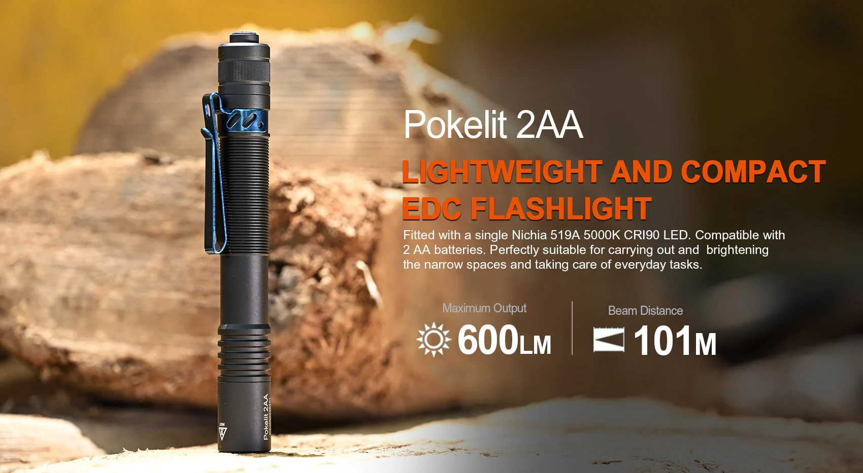 AceBeam Pokelit 2AA, 600 lm, zielony las - LED latarka, zielona