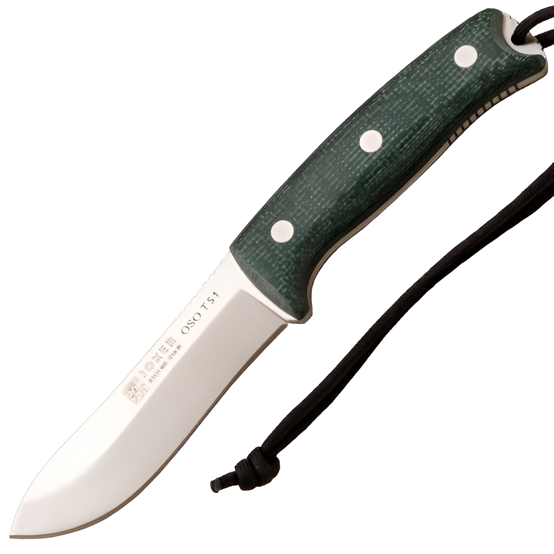 Joker OSO TS1 - Nóż bushcraftowy z krzesiwem, 11,5 cm, micarta, zielony